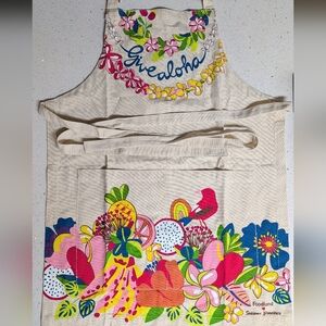 Foodland Hawaii "Give Aloha" Flower Lei Canvas Apron
